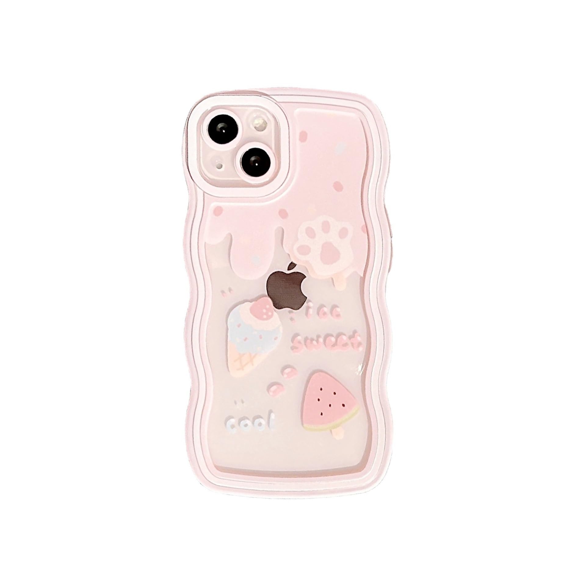 Cute Pink Ice Cream Phone Case for iPhone 14 ProMax 13 12 Pro Max